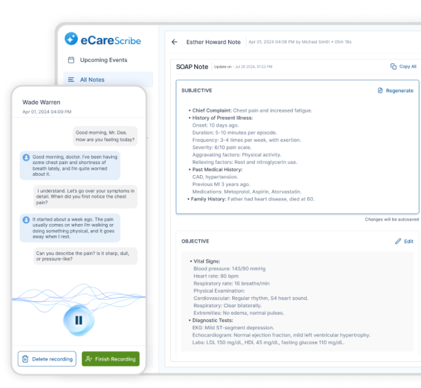 Reimagine Patient Clinical Notes Turn Patient Conversations into Actionable Clinical Insights with eCareScribe's Ambient AI image