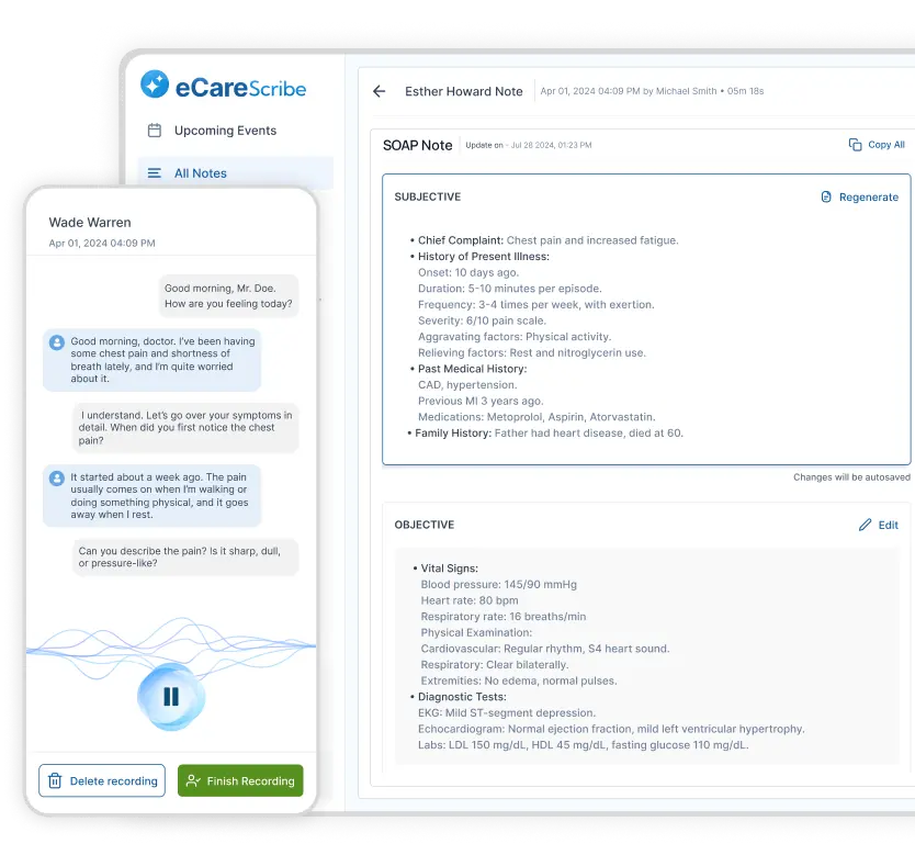 Reimagine Patient Clinical Notes Turn Patient Conversations into Actionable Clinical Insights with eCareScribe's Ambient AI image