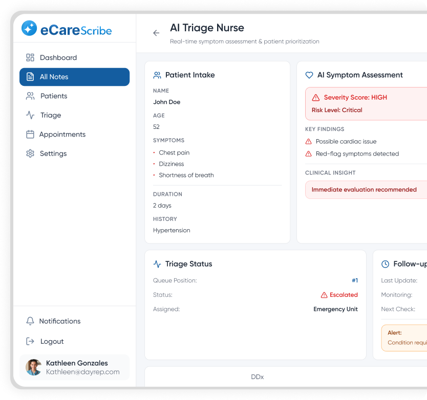 ai triage nurse hero image eCareScribe